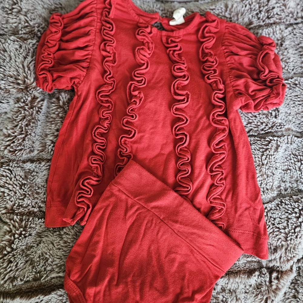 Red Ruffled Baby Outfit Kate Quinn